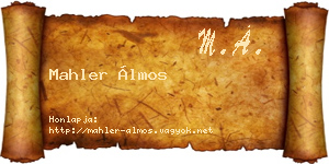 Mahler Álmos névjegykártya